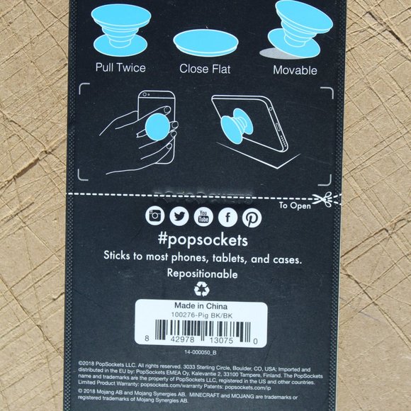 POPSOCKETS MINECRAFT PIG SUPER RARE & HARD TO FIND - Picture 2 of 2